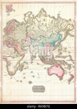 1818, Pinkerton Map of the Eastern Hemisphere, Asia , Africa , Europe , Australia, John Pinkerton, 1758 – 1826 reimagined Stock Photo