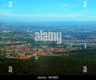 Stuttgart TV Tower in South Germany, aerial view Stock Photo