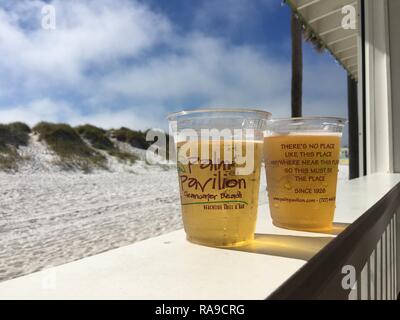 Beer On The Beach Stock Photo