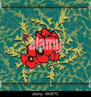 Poppies Easily editable vector image abstract vector eps 10 handmade Stock Vector