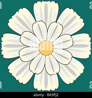 Flower seamless Pattern with Camomiles. Easily editable vector image Stock Vector