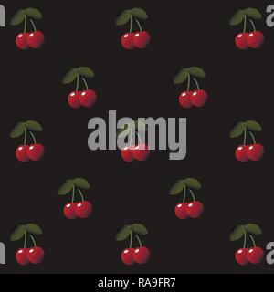 cherry and leaves Easily editable vector image Stock Vector