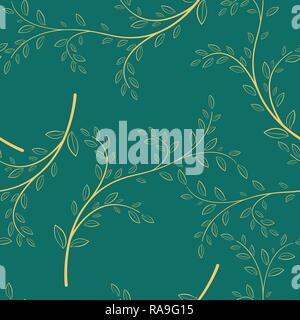 Seamless leaves background Easily editable vector image Stock Vector