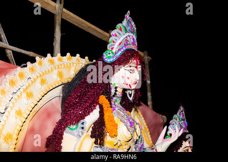 The sculpture of Durga during Durga Puja, India. Stock Photo