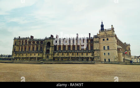 Detail facade of the architectural building of the castle of Saint Germain en Lay, residence of the kings of France, became the National Archeology Mu Stock Photo