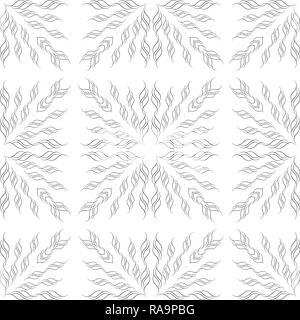 Intersecting curved elegant fine lines and scrolls forming abstract floral ornament. Seamless pattern for background, wallpaper, textile printing, pac Stock Vector