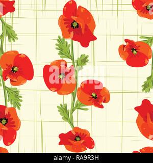 Red poppies Easily editable vector image abstract vector eps 10 Stock Vector