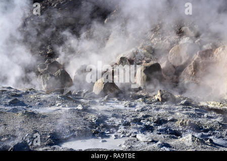 Seltun - geothermal area with hot springs and mud pots Stock Photo