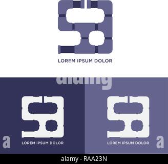 water pipe company logo Stock Vector