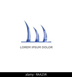 3 wave logo design Stock Vector