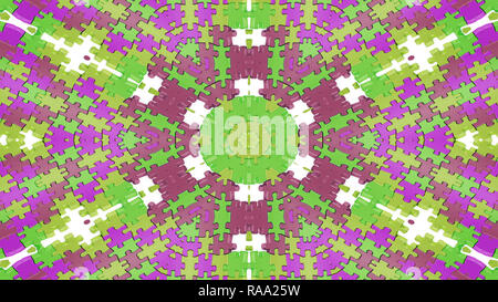 Abstract Puzzles Concept Symmetric Pattern Ornamental Decorative Kaleidoscope Movement Geometric Circle and Star Shapes Stock Photo
