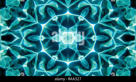 Abstract Water  Concept Symmetric Pattern Ornamental Decorative Kaleidoscope Movement Geometric Circle and Star Shapes Stock Photo