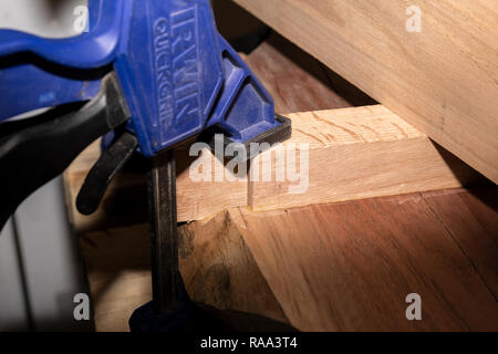 Clamping wood Stock Photo