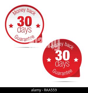 Money back guarantee thirty days Stock Vector