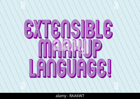 Handwriting text Extensible Markup Language. Concept meaning computer language that use tag to define element Blank Pastel Rectangle with Diagonal Sea Stock Photo