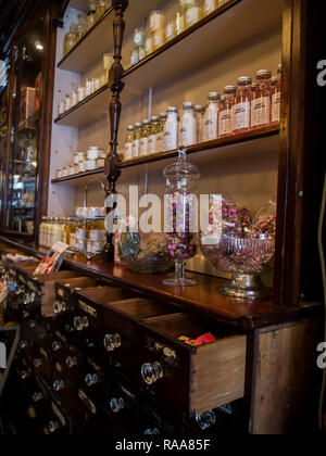 Rose & Co, old apothecary shop in the heart of Haworth in Yorkshire England Stock Photo