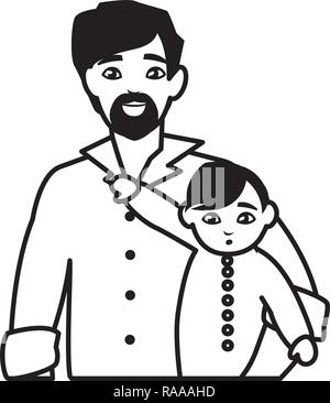 father with baby son characters vector illustration design Stock Vector