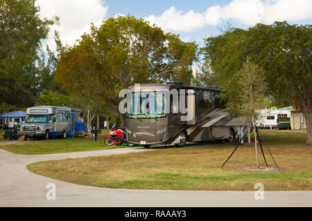 Motorhome In Campground, CB Smith Park, Pembroke Pines, Florida Stock ...