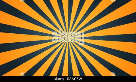 Comics rays background with halftones. Vector colorful backdrop illustrations. Vector Illustration. Stock Vector