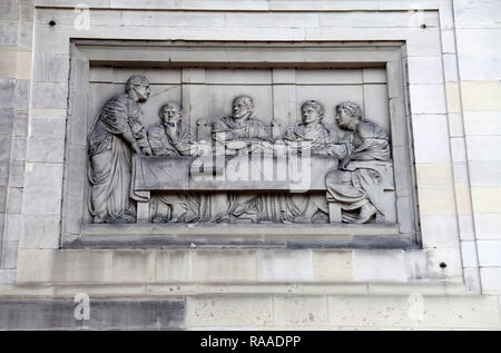 Relief sculpture by John Bell on Derby Guildhall Stock Photo
