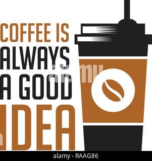 Affiche citation Coffee is always a good idea - Artcamia