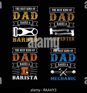 father s Day Saying and Quotes. raises quote set bundle, Stock Vector