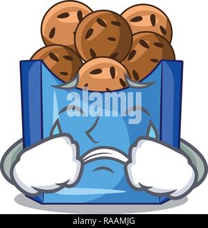 Crying fried falafel is on character plates Stock Vector