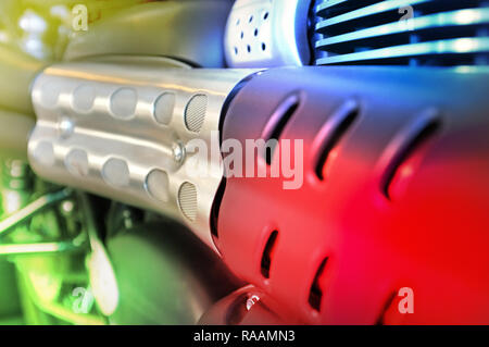 lose up of motorcycle engine design details Stock Photo