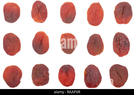 Naturally dried apricots isolated on a white background. Stock Photo