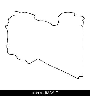 map of Libya - outline. Silhouette of map of Libya  illustration Stock Photo