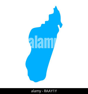 Madagascar outline silhouette map illustration with regions Stock ...