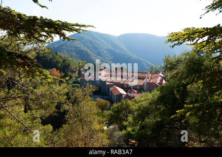 Kykkos Monastery in the Troodos Mountains on the Mediterranean island of Cyprus Stock Photo