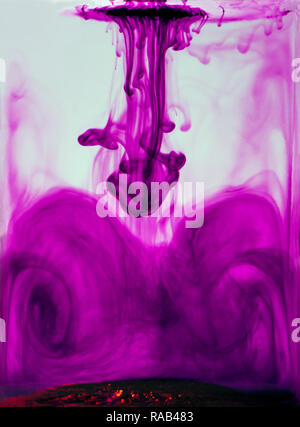 potassium permanganate art in solution Stock Photo