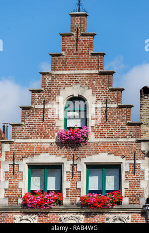 houses on the Markt (Main Market Place), Bruges, Belgium Stock Photo