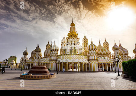 Russian style fairy enterance of the Global village in Dubai 2019 Stock Photo