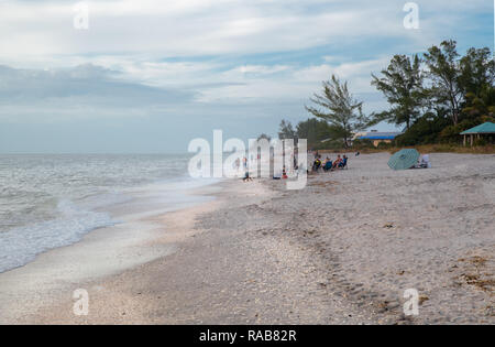 A view down the beach on Manasota Key on the west coast of Florida Stock Photo