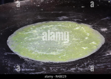 Thai cotton candy burrito pancake, Roti Saimai (Cotton candy) is Thai-style candy floss. Stock Photo