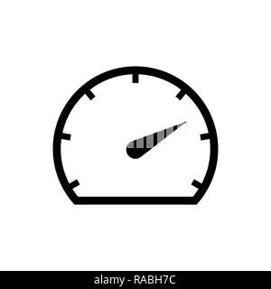 Speedometer icon in black. Stock Vector