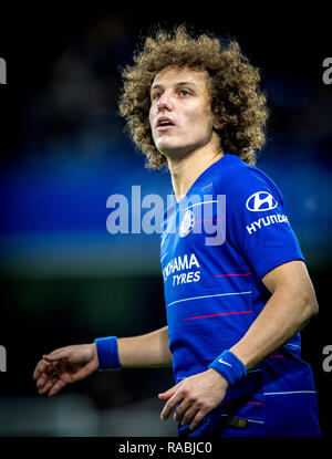 London, UK. 02nd Jan, 2019. David LUIZ of Chelsea during the Premier League match between Chelsea and Southampton at Stamford Bridge, London, England on 2 January 2019. Photo by Andy Rowland. Credit: Andrew Rowland/Alamy Live News Stock Photo