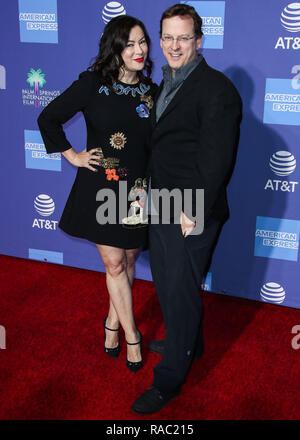 Palm Springs, California, USA. 3rd January, 2019. Jennifer Tilly and boyfriend Phil Laak arrive at the 30th Annual Palm Springs International Film Festival Awards Gala held at the Palm Springs Convention Center on January 3, 2019 in Palm Springs, California, United States. (Photo by Xavier Collin/Image Press Agency) Credit: Image Press Agency/Alamy Live News Stock Photo