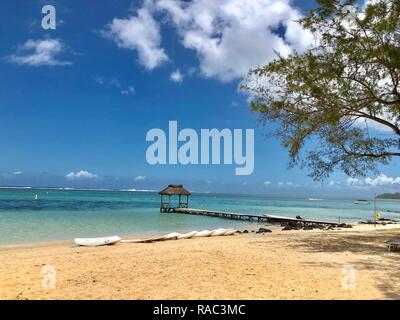 Sandy beach, Mauritius, Africa Stock Photo
