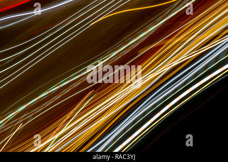 Night city street lights background and street lights blur bokeh,Colorful circles of light abstract background. Stock Photo