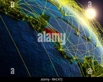 Honduras on realistic model of planet Earth with country borders and ...