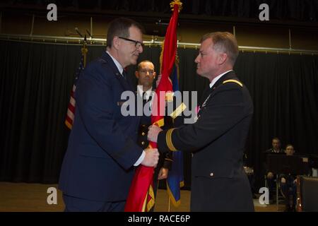 Col. Kipling V. Kahler is promoted to the rank of brigadier general as he takes his newly appointed position as the deputy land component commander of the Arizona Army National Guard during a ceremony held at Papago Park Military Reservation, Jan. 20. (AZ Army National Guard Stock Photo