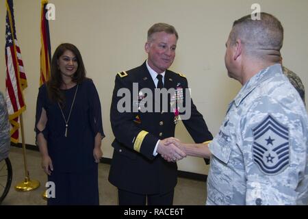 Col. Kipling V. Kahler is promoted to the rank of brigadier general as he takes his newly appointed position as the deputy land component commander of the Arizona Army National Guard during a ceremony held at Papago Park Military Reservation, Jan. 20. (AZ Army National Guard Stock Photo