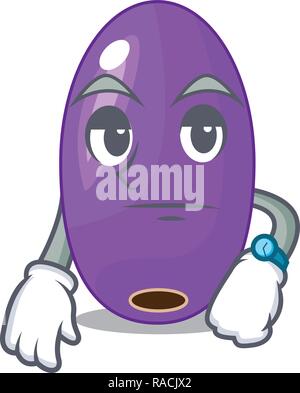 Waiting fruit jambolan isolated in the mascot Stock Vector