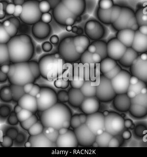 Black and white virus cell under the microscope, abstract background Stock Photo