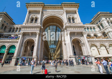 View of Galleria Vittorio Emanuele II in Piazza Del Duomo, Milan, Lombardy, Italy, Europe Stock Photo