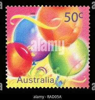 AUSTRALIA - CIRCA 2003: A Stamp printed in AUSTRALIA shows the Four balloons, circa 2003. Stock Photo