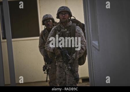 U.S. Marine Corps Col. Aaron Brunk, left, Joint Exercise Support Group ...